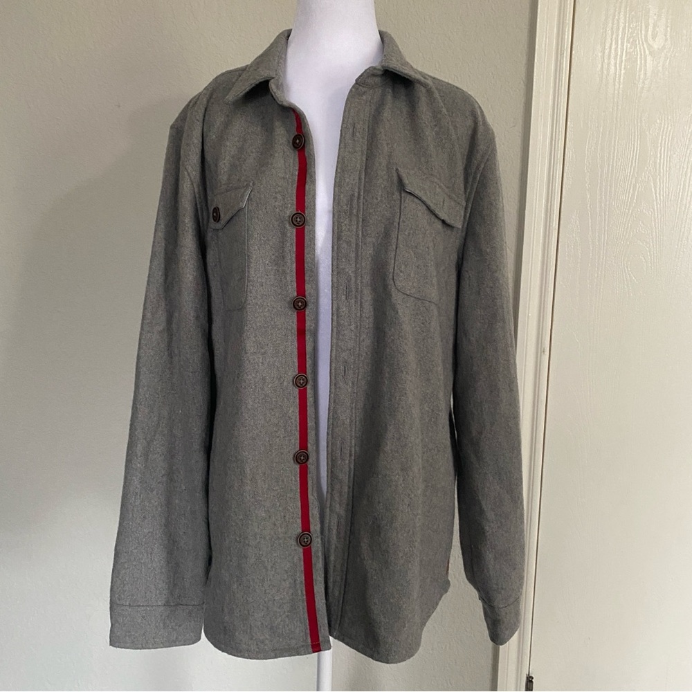 The Normal Brand Gray and Red Men's Shirt Jacket